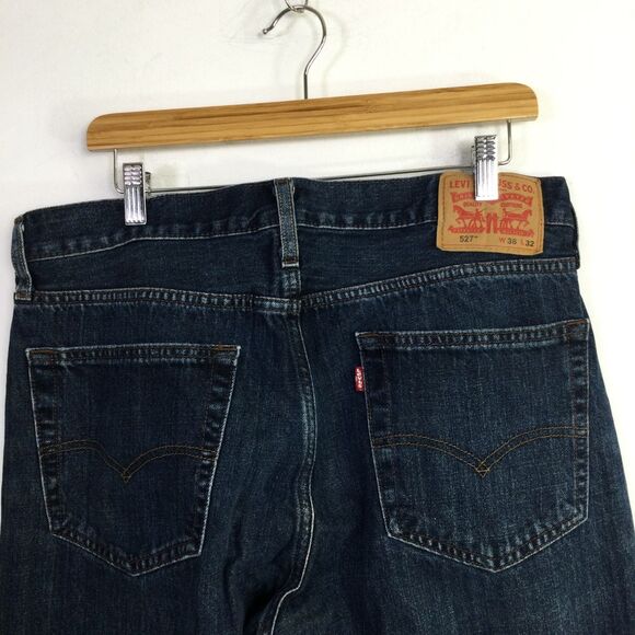 Levi's 527 Mens Slim Leg Jeans Dark Wash Blue Size 36X32 - Picture 15 of 16